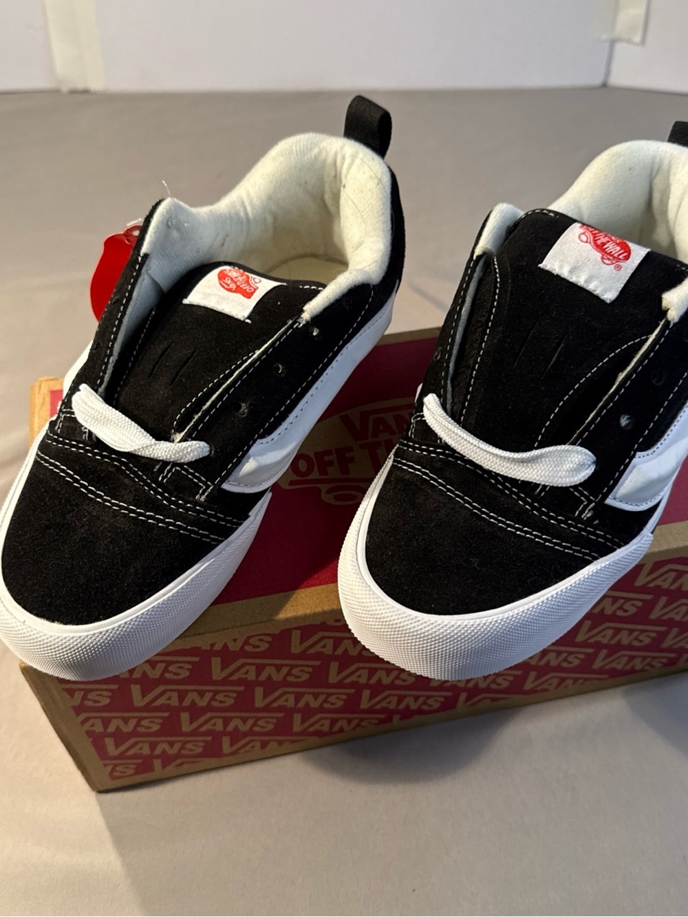 Vans Black and White Suede Skate Sneakers